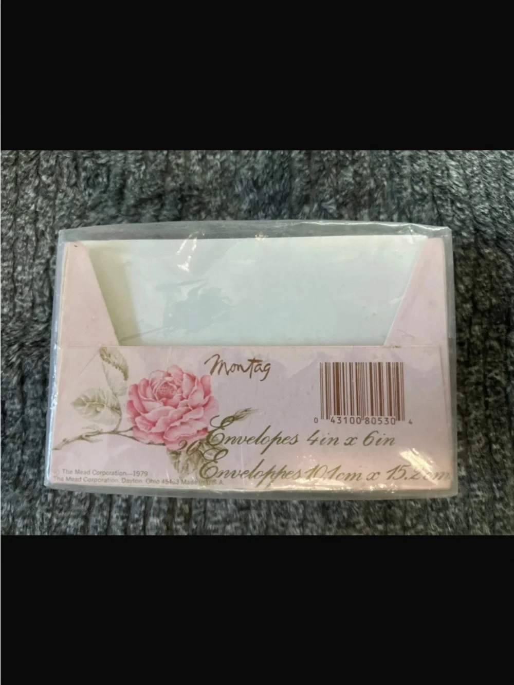 MONTAG (MEAD) 1979 Vintage ‘Only a Rose’ Pink Floral Envelopes – New Old Stock